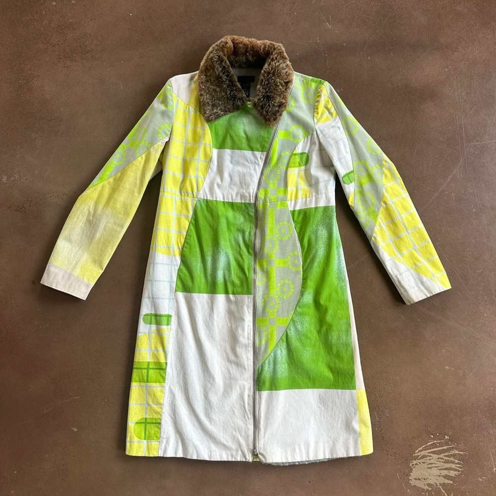 Y2K CUSTO BARCELONA patterned trench coat